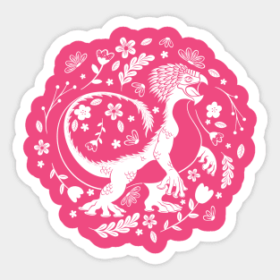 Floral Boga (white) Sticker